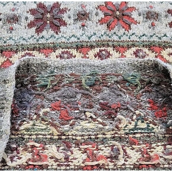 Express Tricot Chunky Knit Sweater Size Med Fair Isle Wool Angora Acrylic Silk - Picture 8 of 15